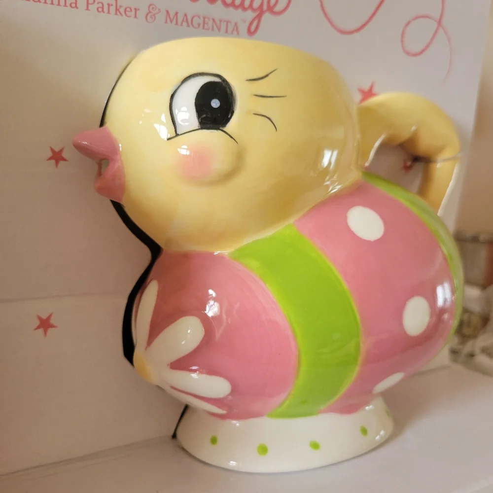 Johanna Parker Carnival Cottage Easter Chick & Egg Cream & Sugar Set~ NIB
